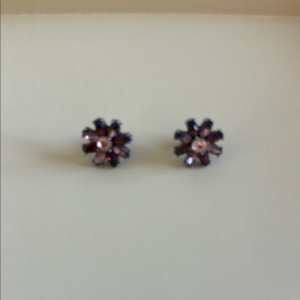 Chloe + Isabel Pink and Black Floral Earrings